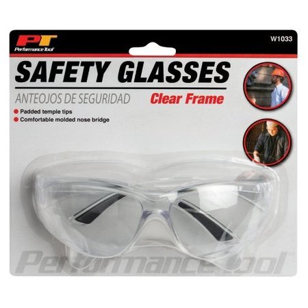 Performance Tool Clear Frame Safety Glasses W1033